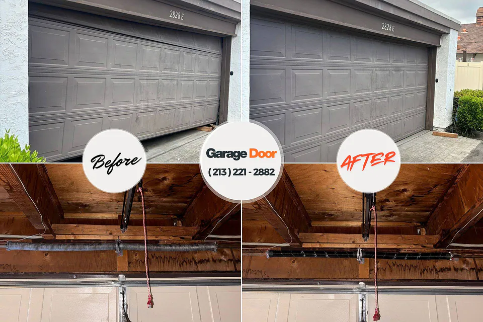 Before and after: garage door repair Galena, IN